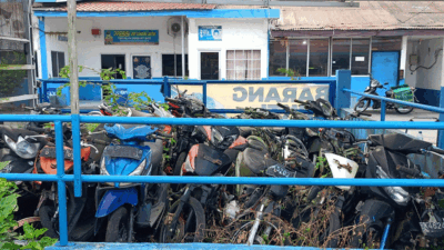 Ratusan Kendaraan Bermotor Menumpuk dan Berkarat di Satlantas Polres Serdang Bedagai
