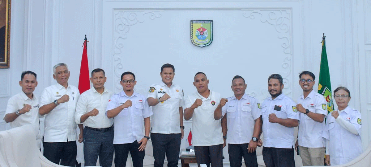 Ikuti Asian Youth 2026, Atlet National Paralympic Committee Indonesia Serdang Bedagai ke Uzbekistan 1 Wabup Sergai H. Adlin Tambunan bersama para pengurus NPCI Sergai usai melaksanakan audiensi di ruang kerjanya, Rabu (2/9/2026).