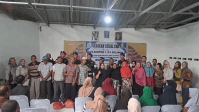 Puluhan Paket Sembako Dibagikan di Belawan, KBB dan Subdenpom I/5-1 Perkuat Kepedulian Sosial 8 Foto bersama usai penyerahan bantuan