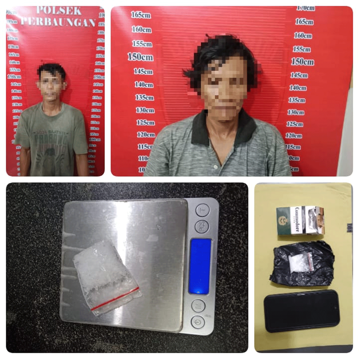 Tersangka dan barang bukti yang diamankan polisi